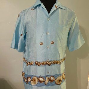 Vtg Mark Raysten Seashells Hawaiian Shirt